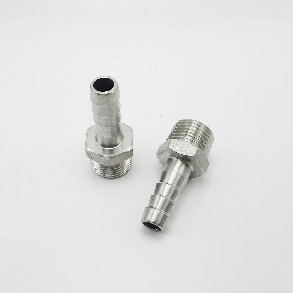 

1/8"1/4"3/8"1/2"3/4"1" 304 Stainless Steel BSPT Male Thread Barb Hose Pagoda Connector Hose Pipe Coupling Adapter