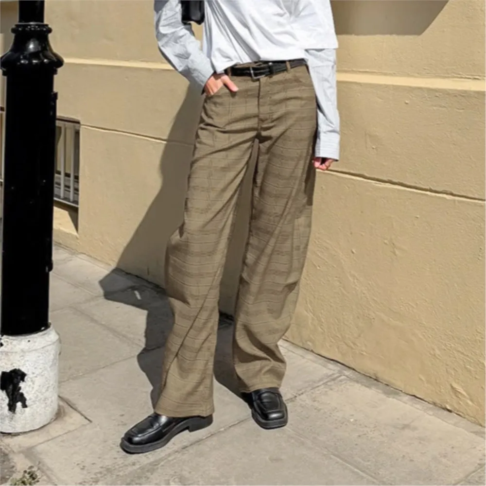 MsChuh Autumn Women's Clothing Contrast Long Pants Loose Simple Style All-match Trendy Comfortable Temperament Commuting Casual