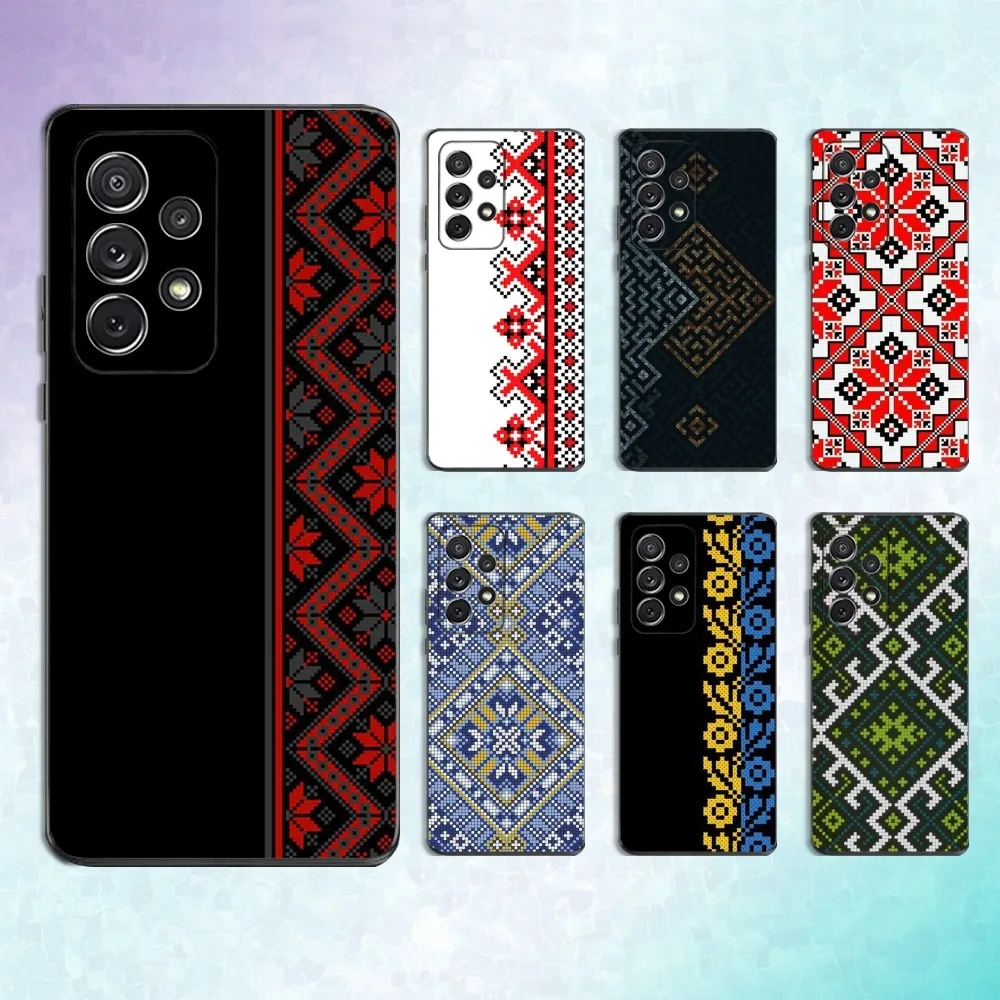 

U-ukraine Ornaments P-pattern Phone Case For Samsung S25,S24,S23,S22,S21,S20,S10,Ultra,Plus,Lite,FE,Soft Silicone Black Cover
