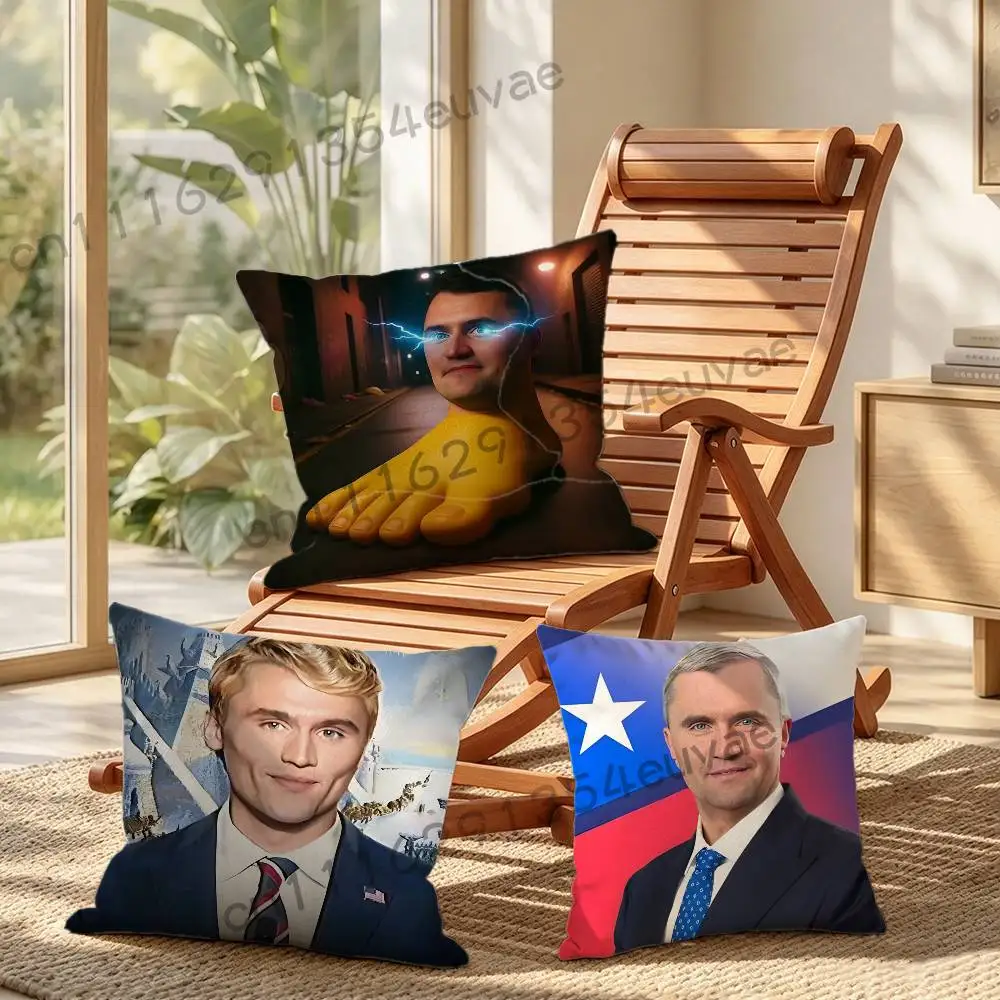 Funny C-Charlie Kirk Meme Pillow Case Pillowcase, Double-sided Printed, Sofa Cushion, Bedroom Headboard Pillow