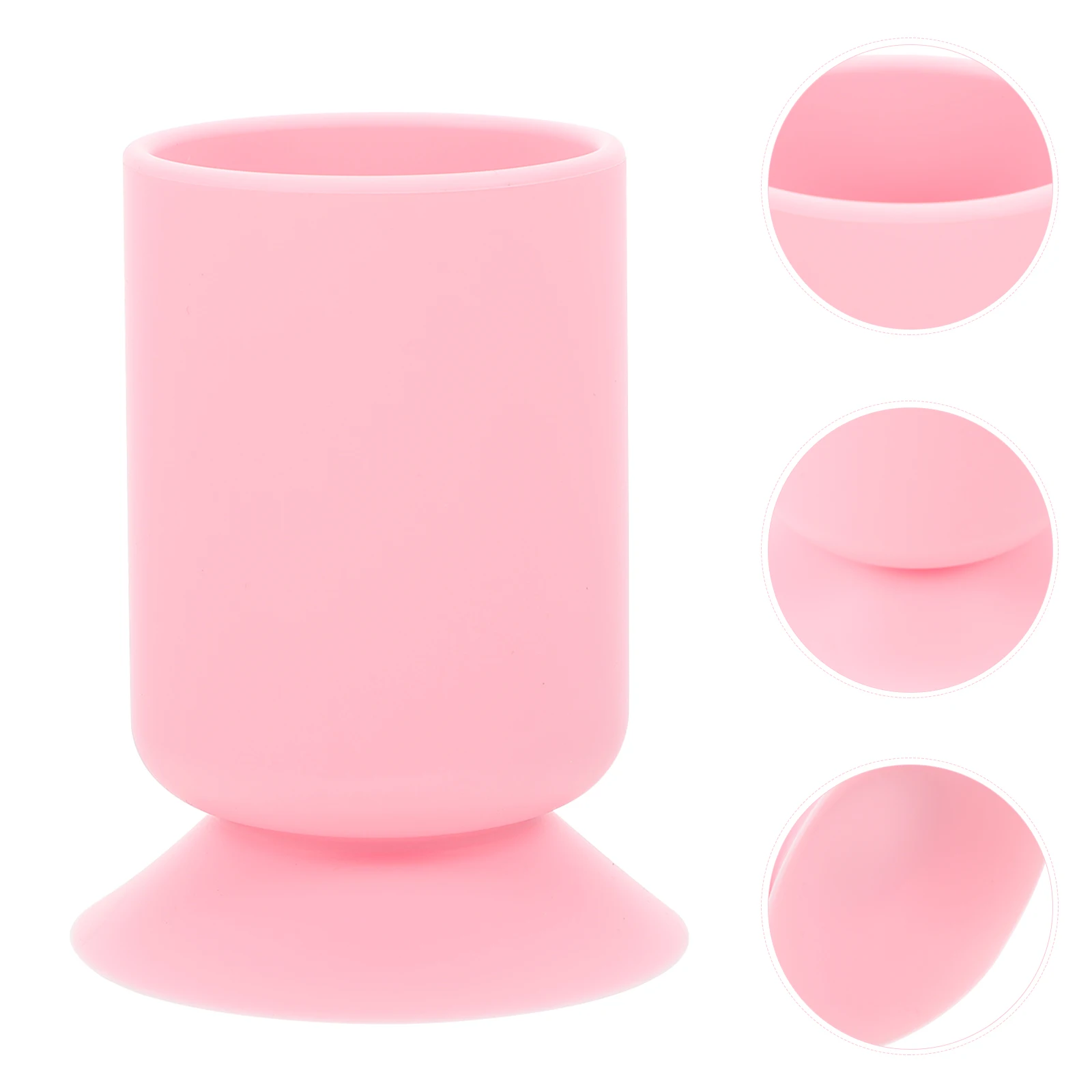 

Anti-Fall Makeup Brush Pen Holder Pink Silicone Suction Cup Storage Organizer For Nail Art Supplies Grooming Tools Office