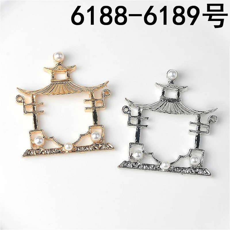 

New golden pavilion alloy pendant jewelry accessories DIY jewelry factory direct spot wholesale 6188-6189