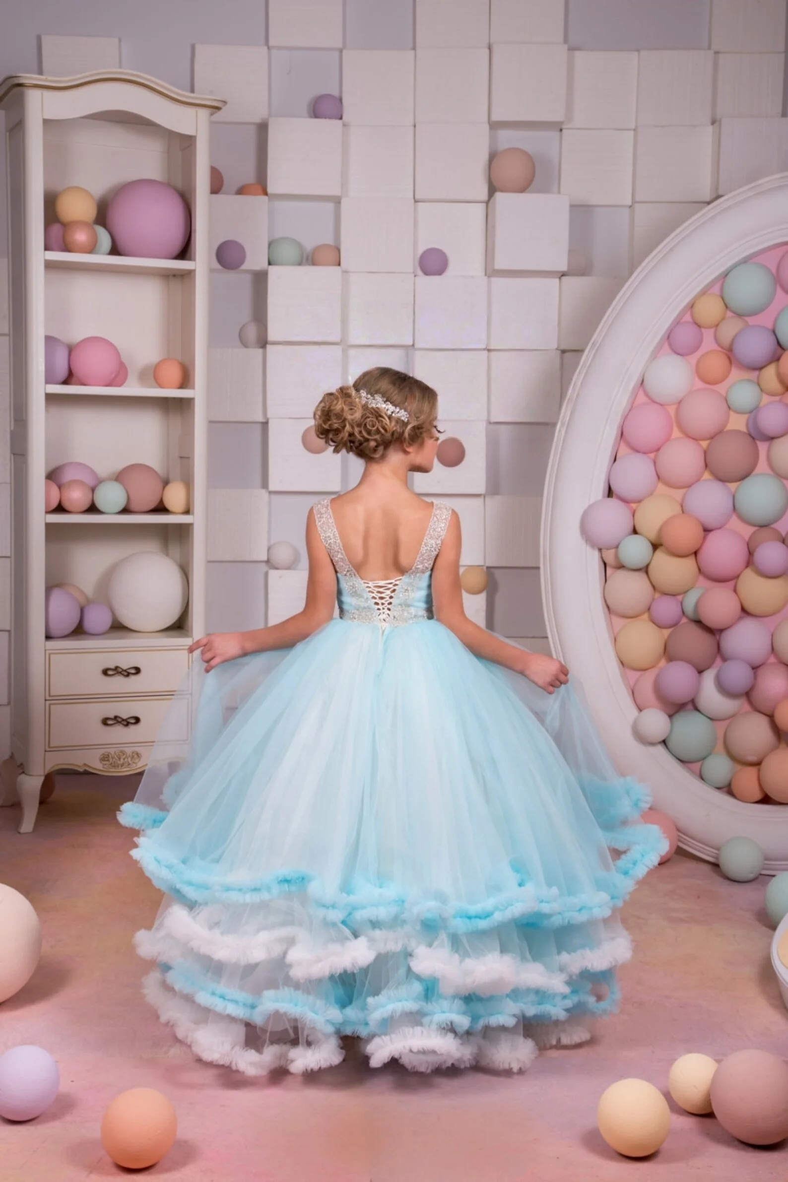 Custom JDYHigh Flower Girl Dress Wedding Party Gown Birthday Pageant Gown for Kids Princess Formal Evening Party Gown فساتين اطف