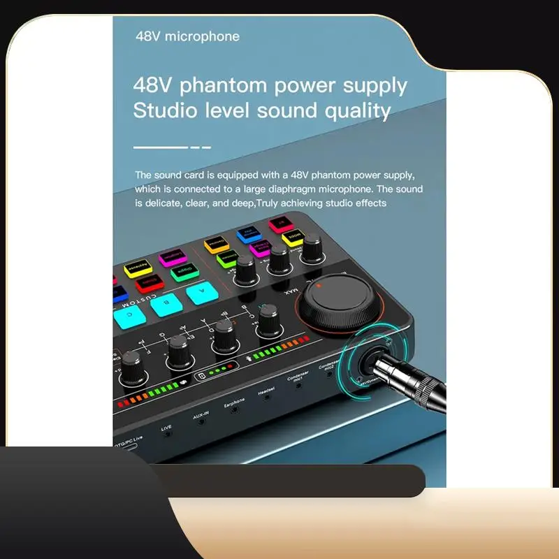 

New H500 Sound Card Live Broadcast 12 Electronic Tone Sound Card Audio Soundcar Voice Changer For Mobile Phone Computer-T44C