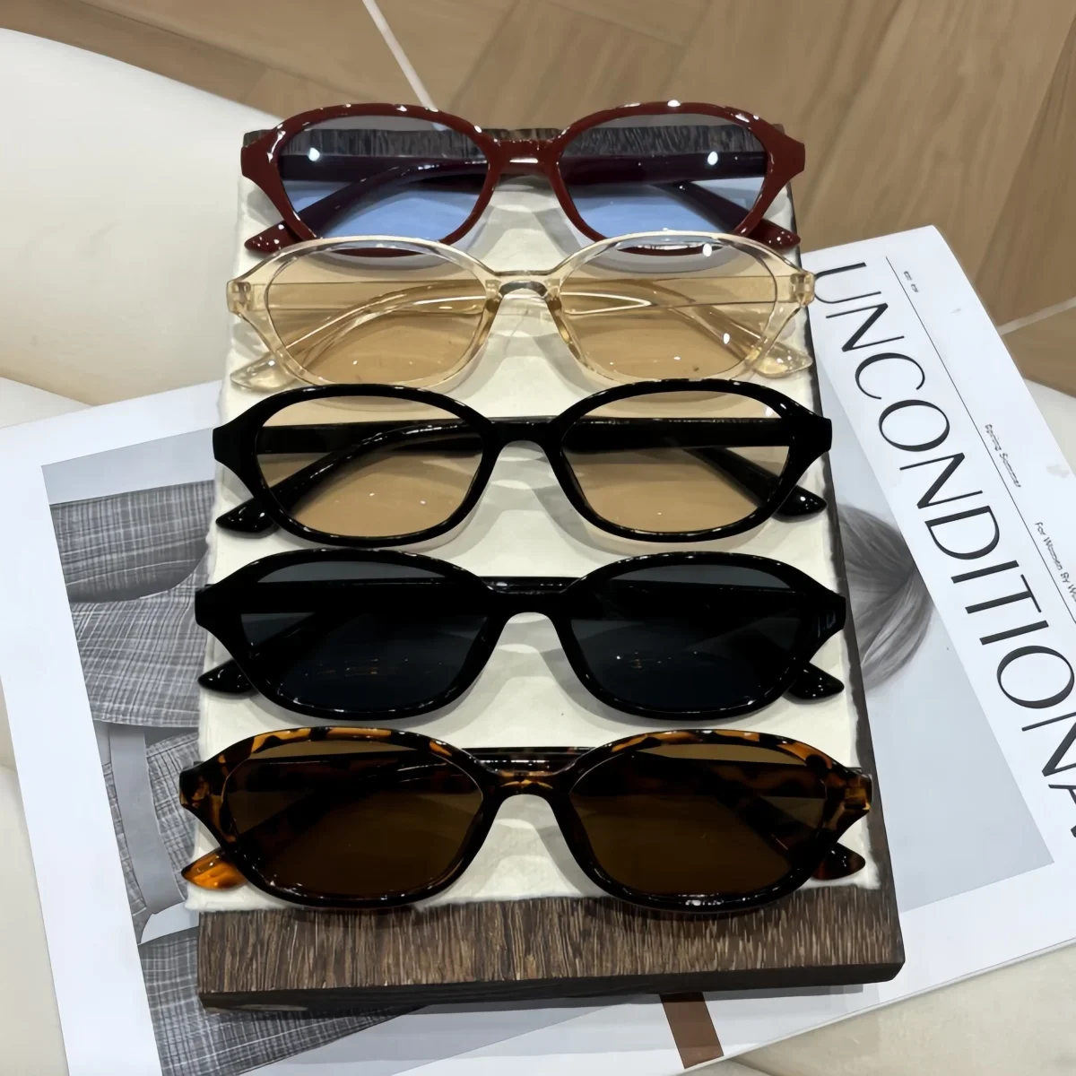 5 Stück, europäischer und amerikanischer Retro-Stil, modische Sonnenbrillen für Damen und Herren, trendig und vielseitig, ideal für den Sommer.
