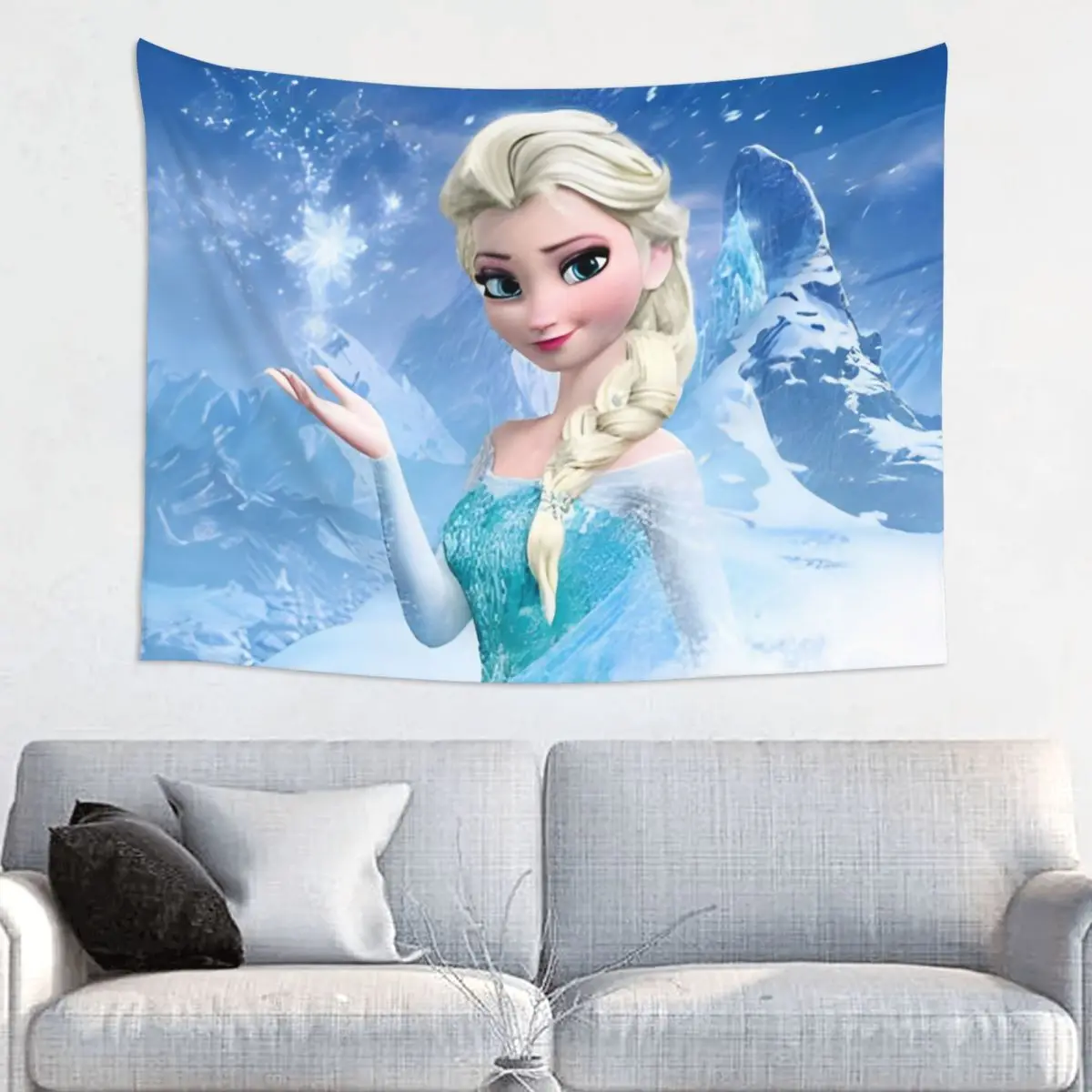 Frozen Princess Elsa Tapestry Hippie Polyester Wall Hanging Snow Queen Home Decor Yoga Mat Psychedelic Wall Tapestry