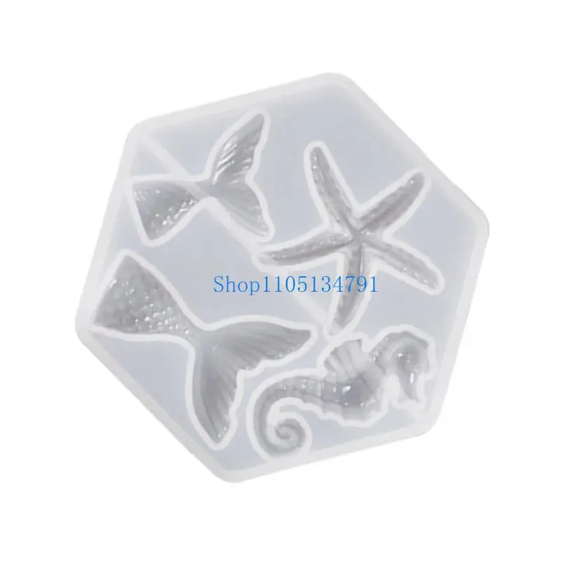 قالب سيليكون لصب الراتنج بطول 98 كجم، قالب قلادة على شكل سلسلة مفاتيح على شكل نجم البحر للهالوين