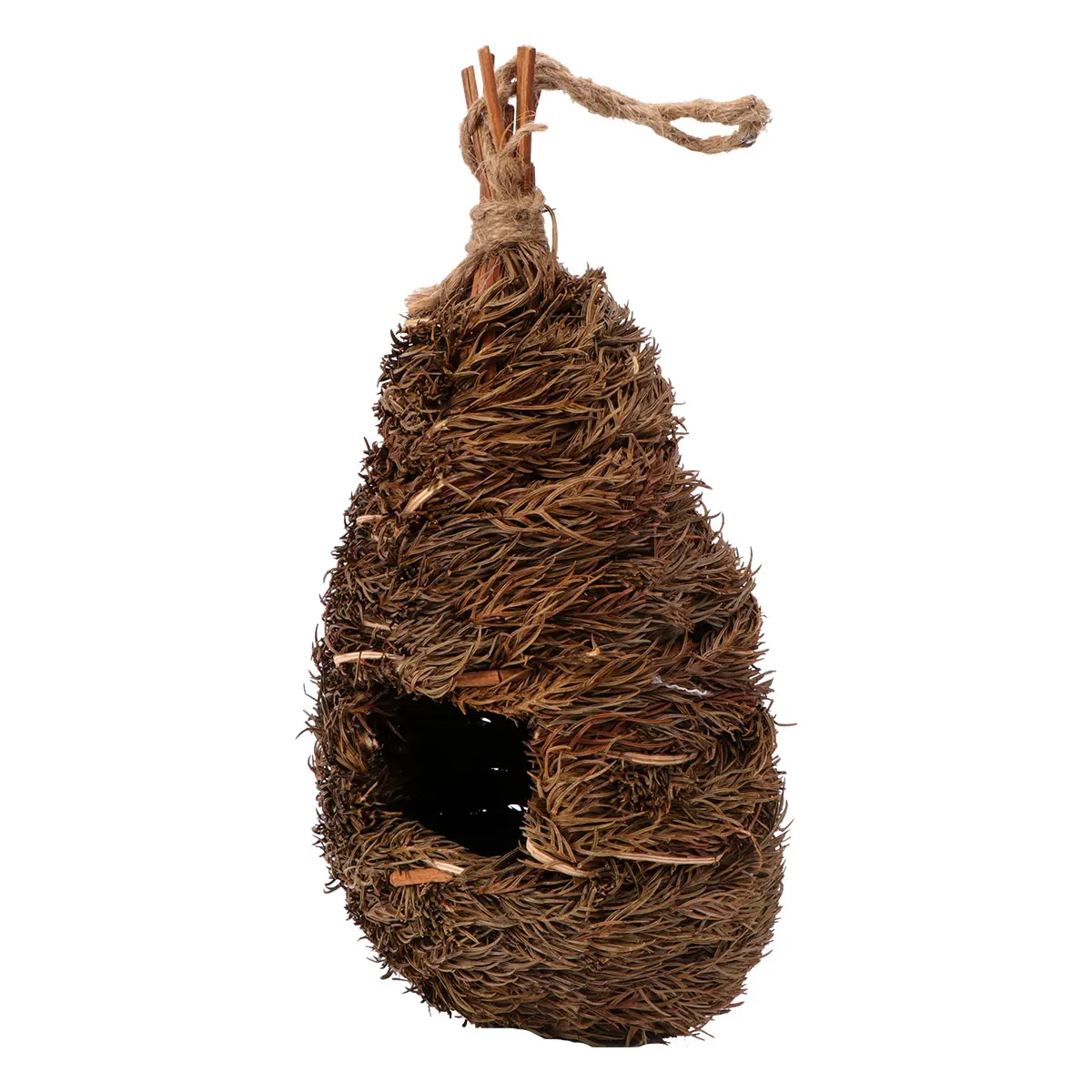 

Pet Bird Nest Dark Green Hand-Woven Breathable Bird Shelter For Garden Decoration Hanging Outdoor Indoor Use Grass Birds