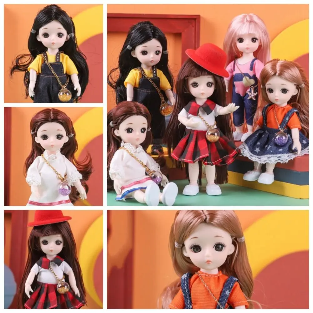 New Birthday Gift 1/12 BJD Doll Toys for Children Girls BJD 3D Eye PVC Face Clothes Accessories16cm 13 Movable Joints