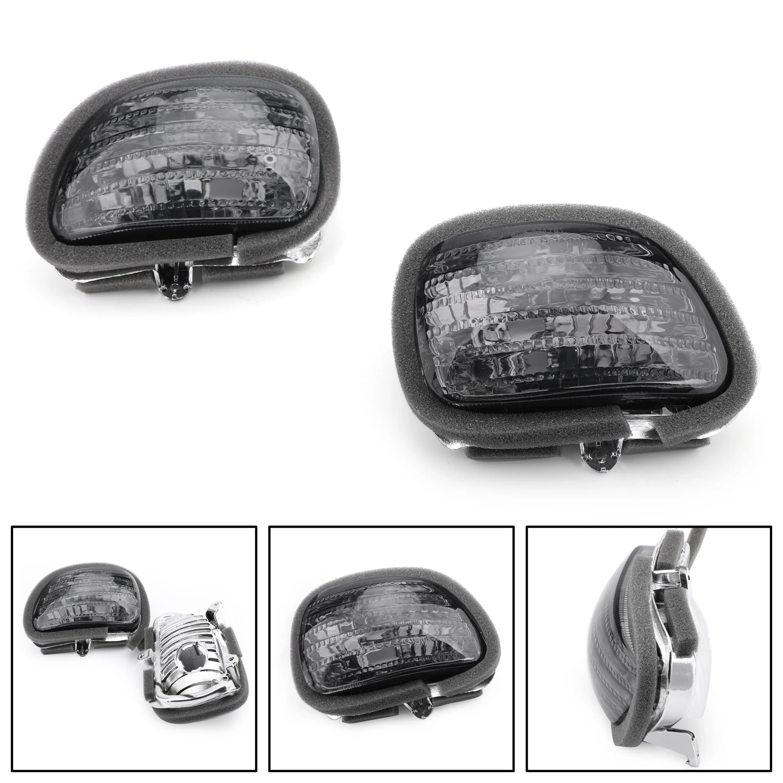 Areyourshop for Honda GL1800 Goldwing 2001-2010 Front Turn Signals lens G L 1800 Clear Smoke Motorcycke Light Parts