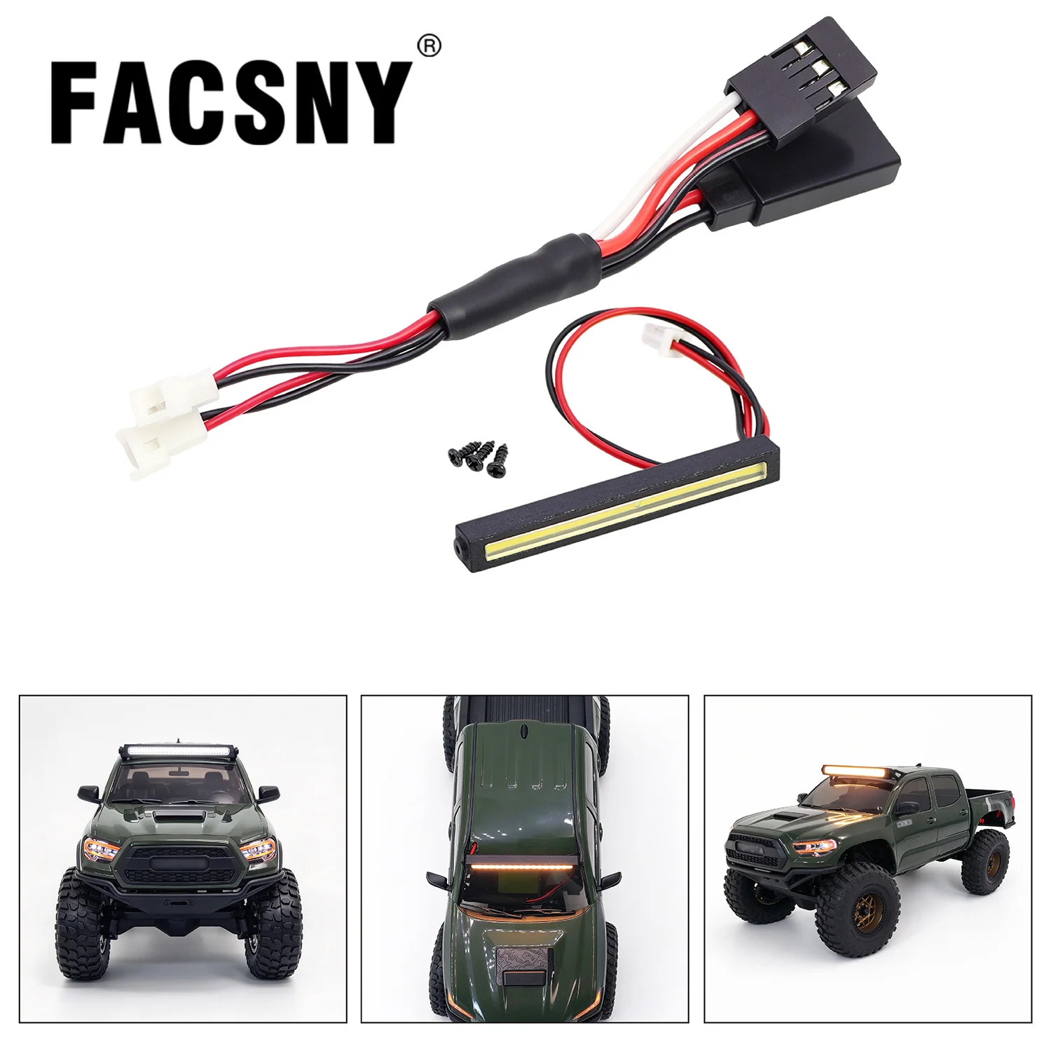 1/30 Plastic Roof Light LED Strip Lights Bar Spotlight Light For RC Crawler Car SCX30 Tacoma Green AXI-3289T1 Upgrade
