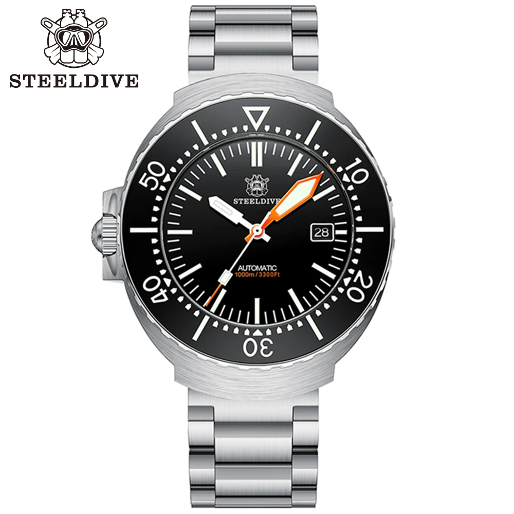 Steeldive SD1980 Horloge uit één stuk 45MM Heren duikhorloge Automatisch mechanisch BGW9 Lichtgevend 1000M waterbestendig saffierhorloge
