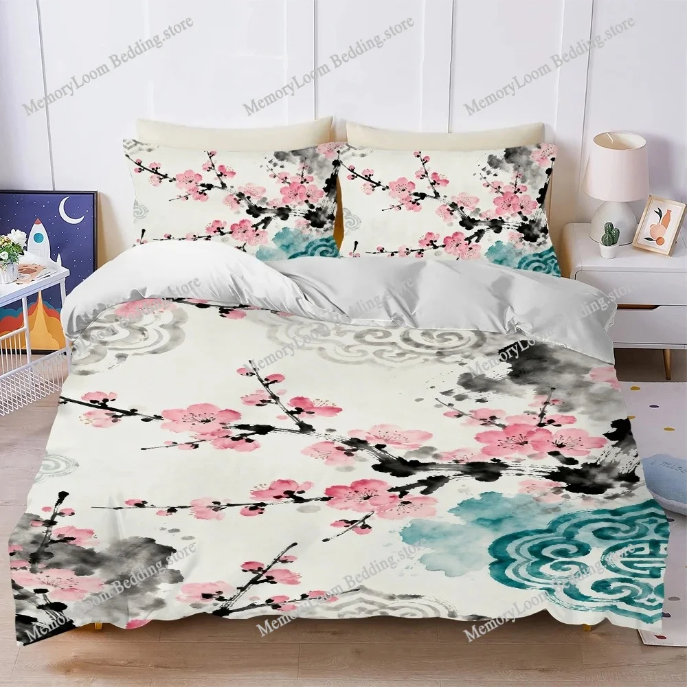 

Chinese Style Floral Duvet Cover Set Home Style Bedding Soft Laundry Cotton Bed Student Dormitory Gift Home Textileextile