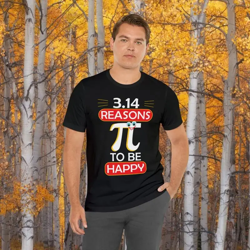 

Футболка Pi Day 3, 14, причин быть счастливым забавным символом, математике для компьютерщиков