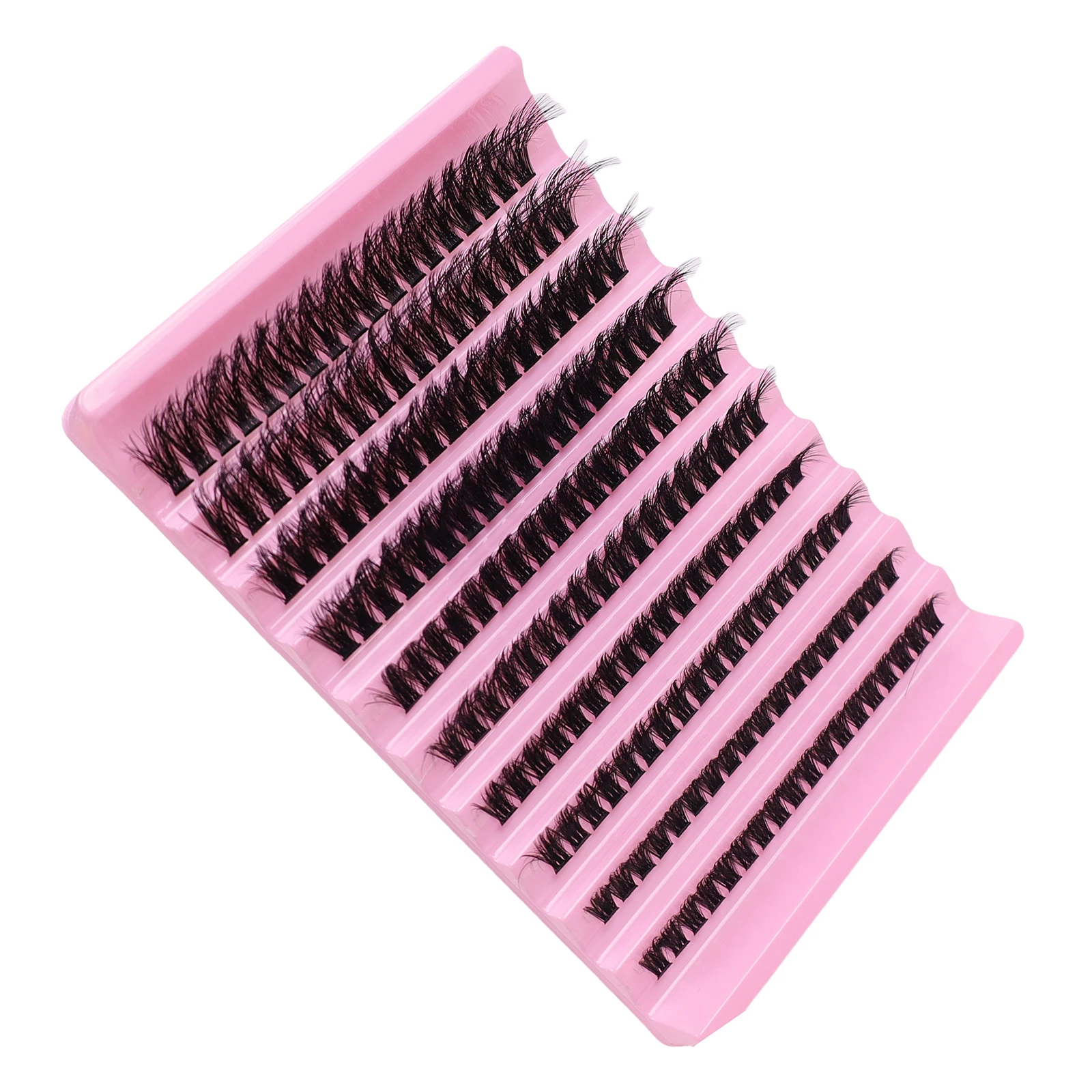 10 row segmented false eyelash set with single tuft hair and large capacity eyelash extension