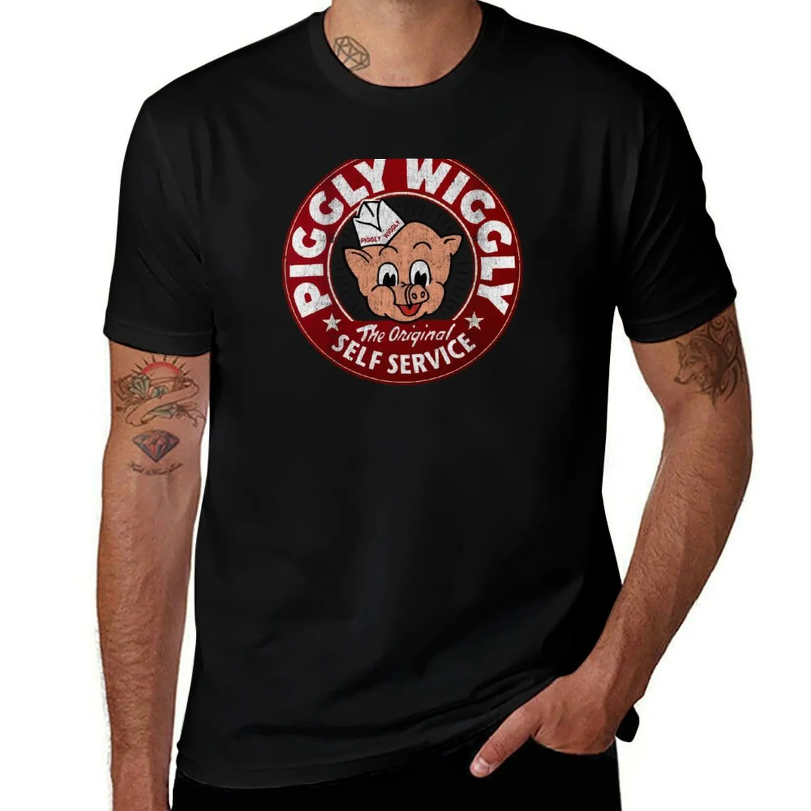 

Piggly Wiggly Self Service Worn T-Shirt t shirts designer printed t shirts for man T-Shirt