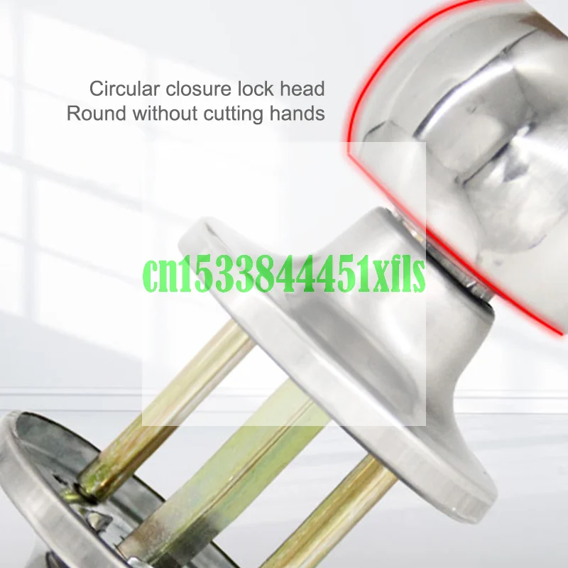 

{MX} Stainless Steel Spherical Door Handle Lock With Keys Metal Rotation Lock Knobs For Bedroom Bathroom Accessories