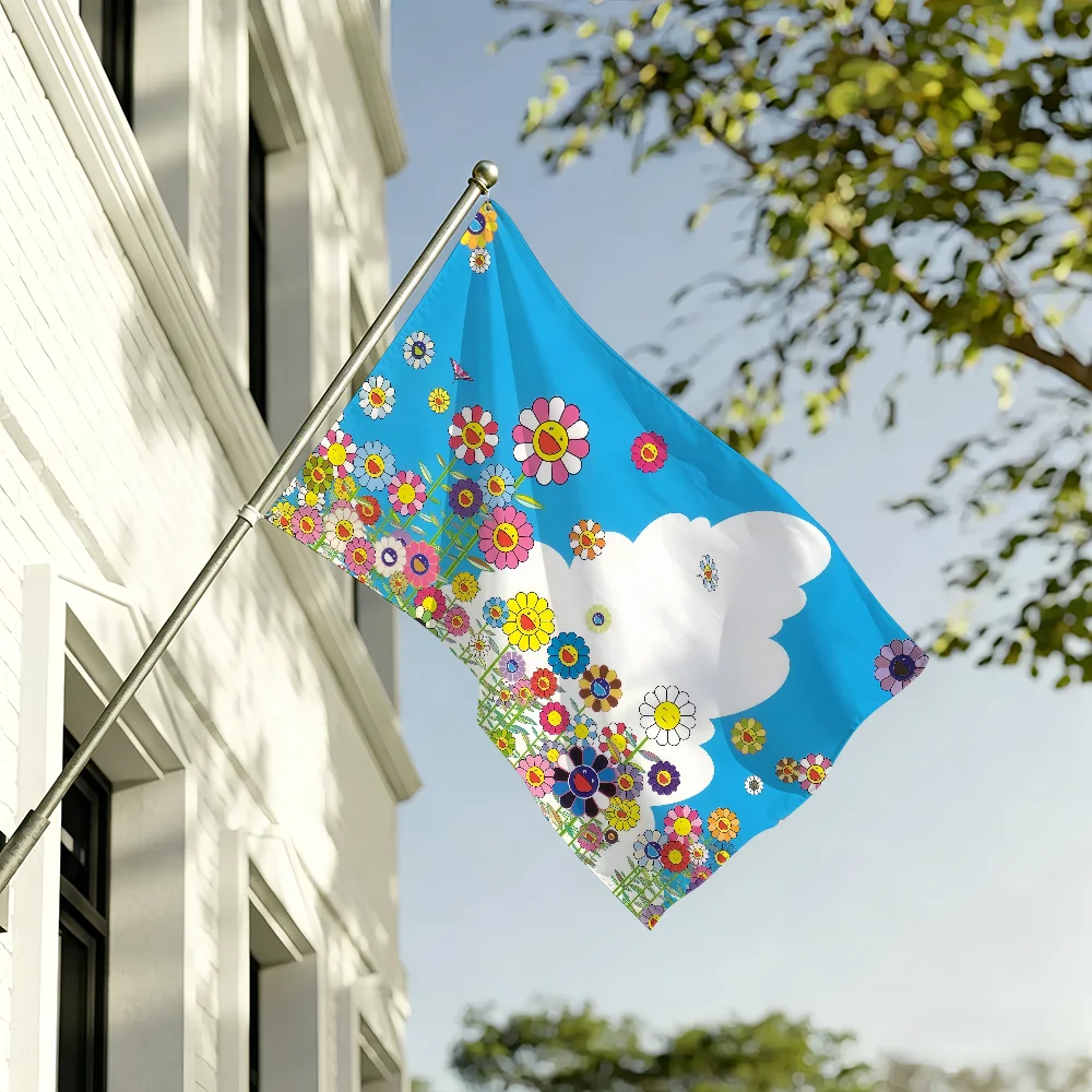 Art T-Takashi Flower M-MurakamiS flag For Living Room Home Dorm Decor Wall Outdoor Camping Party Banner Gifts