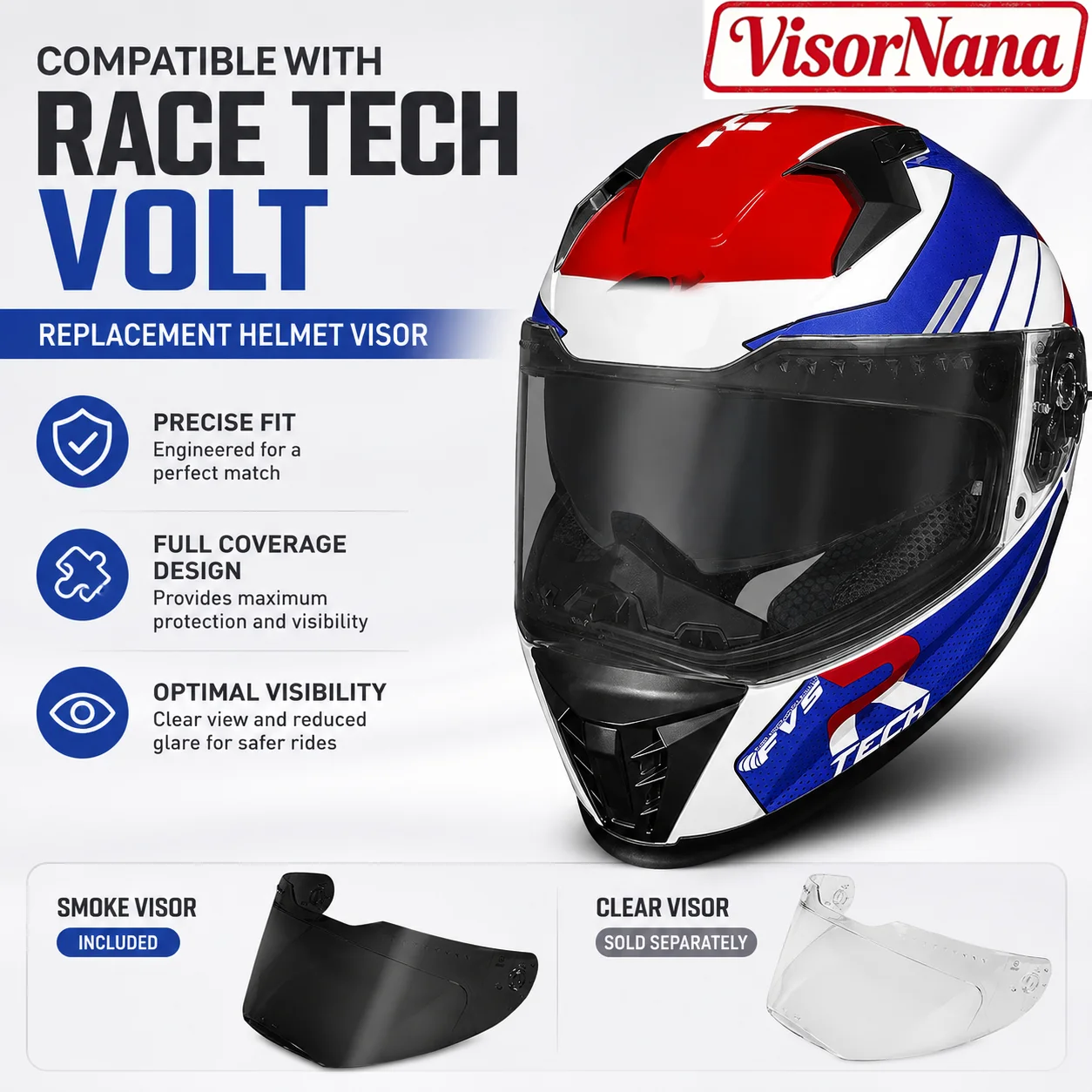 For Race Tech Volt Helmet Visor Anti-UV Anti-Scratch Dustproof Windshield Helmets Accessories