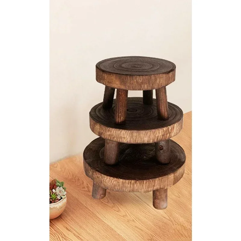 

Small New 1Pc Balcony Succulent Flower Stand Wooden Green Plant ShelvesShelf Flower Pot Stool, Orchid Plant Chair Stools Rack O