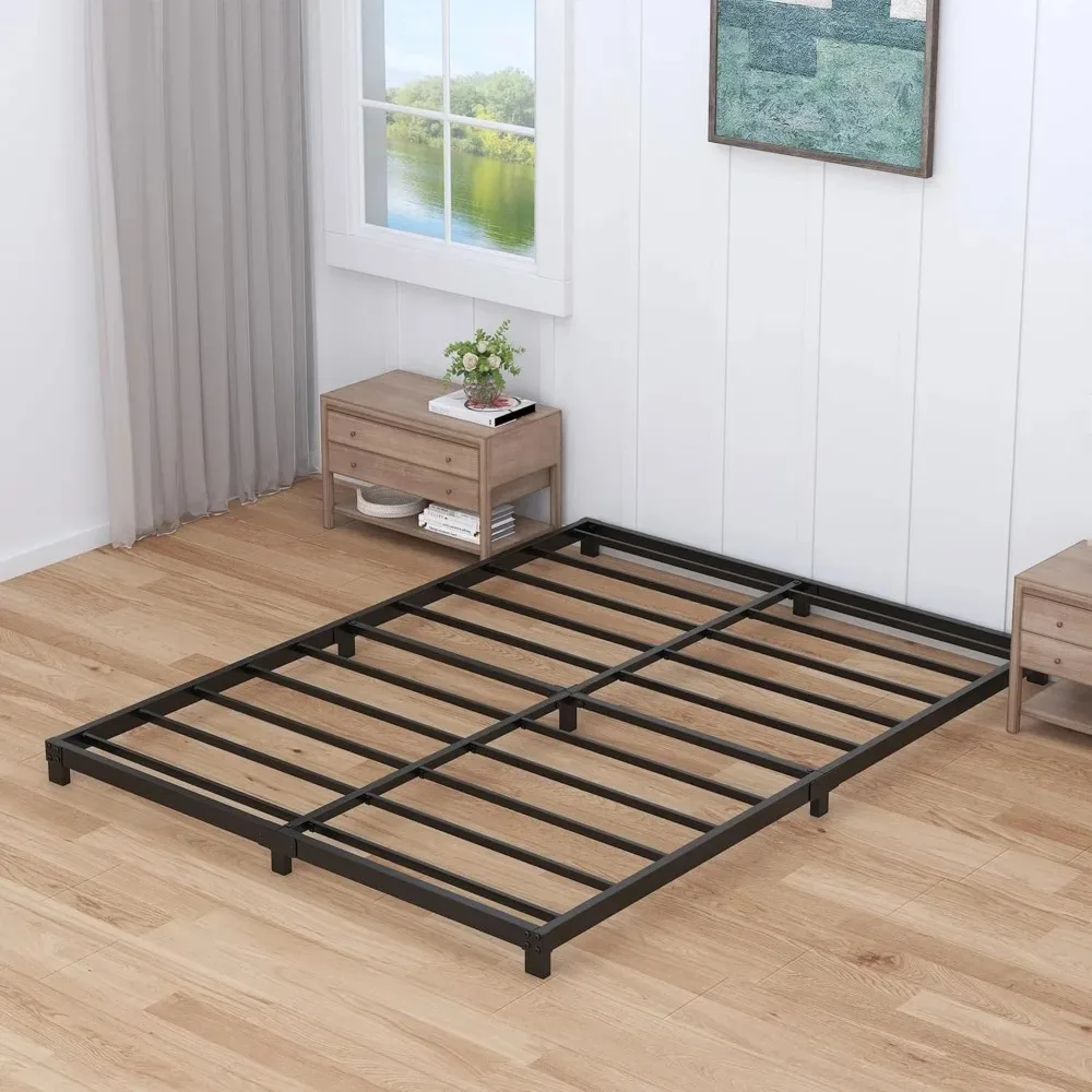 

3 Inch Bed Frame King Size Low Profile, King Bed Frame No Box Spring Needed, Heavy Duty Metal, Easy Assembly, Black