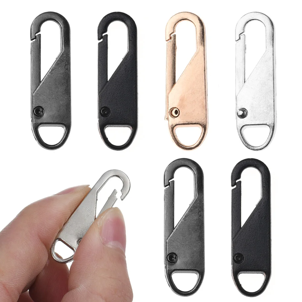 5 stücke Universal Ersatz Zipper Slider Metall Legierung Entfernung Zipper Puller Gepäck Tasche Zip Kopf DIY Handwerk Nähen Werkzeug Reparatur kit – Detail 10