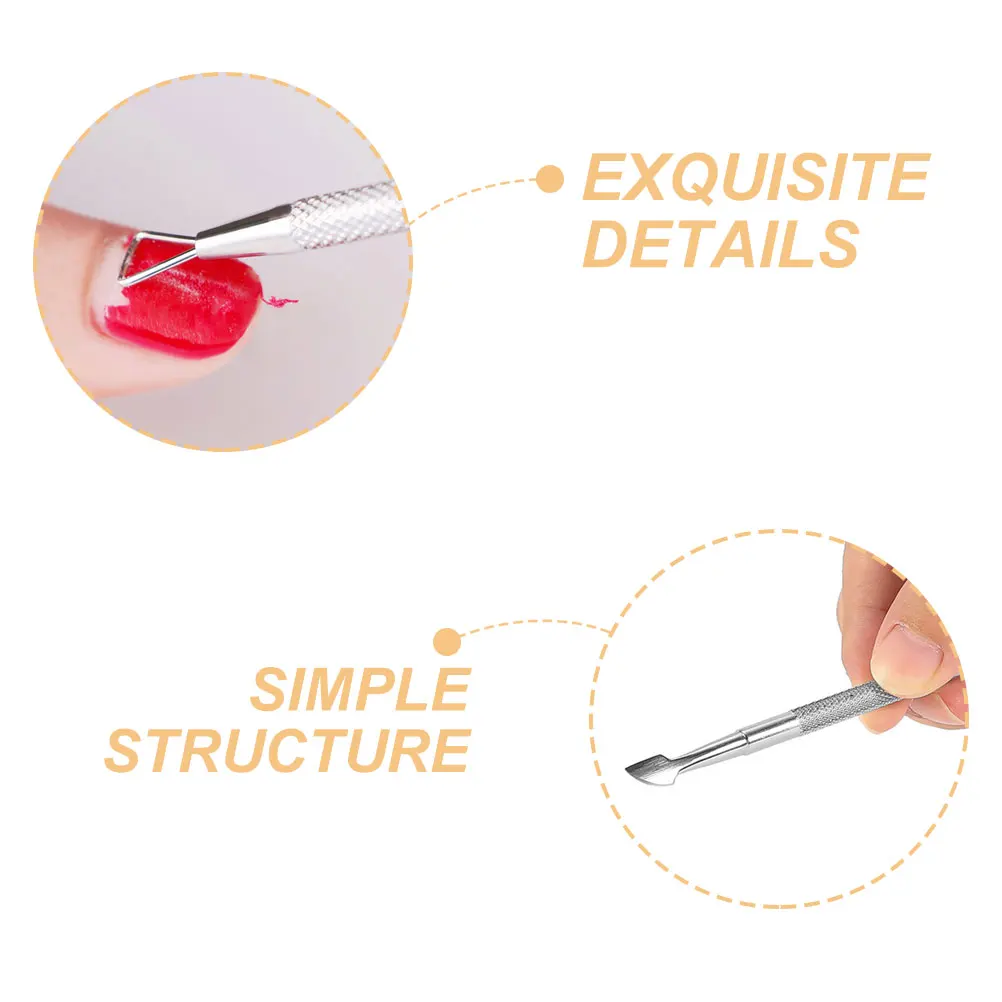 

4 Pcs Double Cuticle Pusher Stainless Steel Nail Scraper for Gel Polish Dead Skin Remover Nail Art Supplies Metal Cuticle