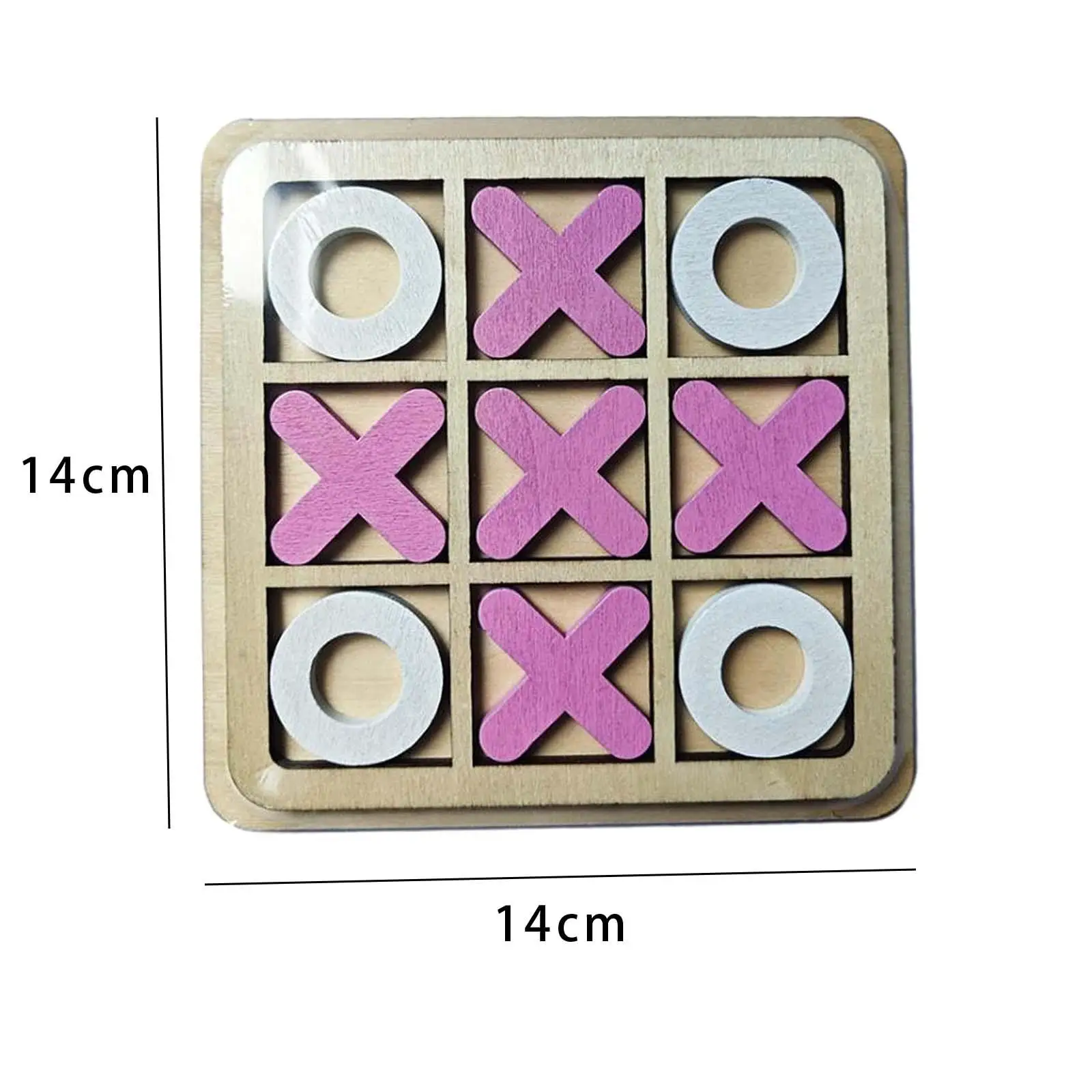 Tic TAC Toe Wooden Board Game 5.51inchx5.51inch Puzzle Games Funny Table Game XO