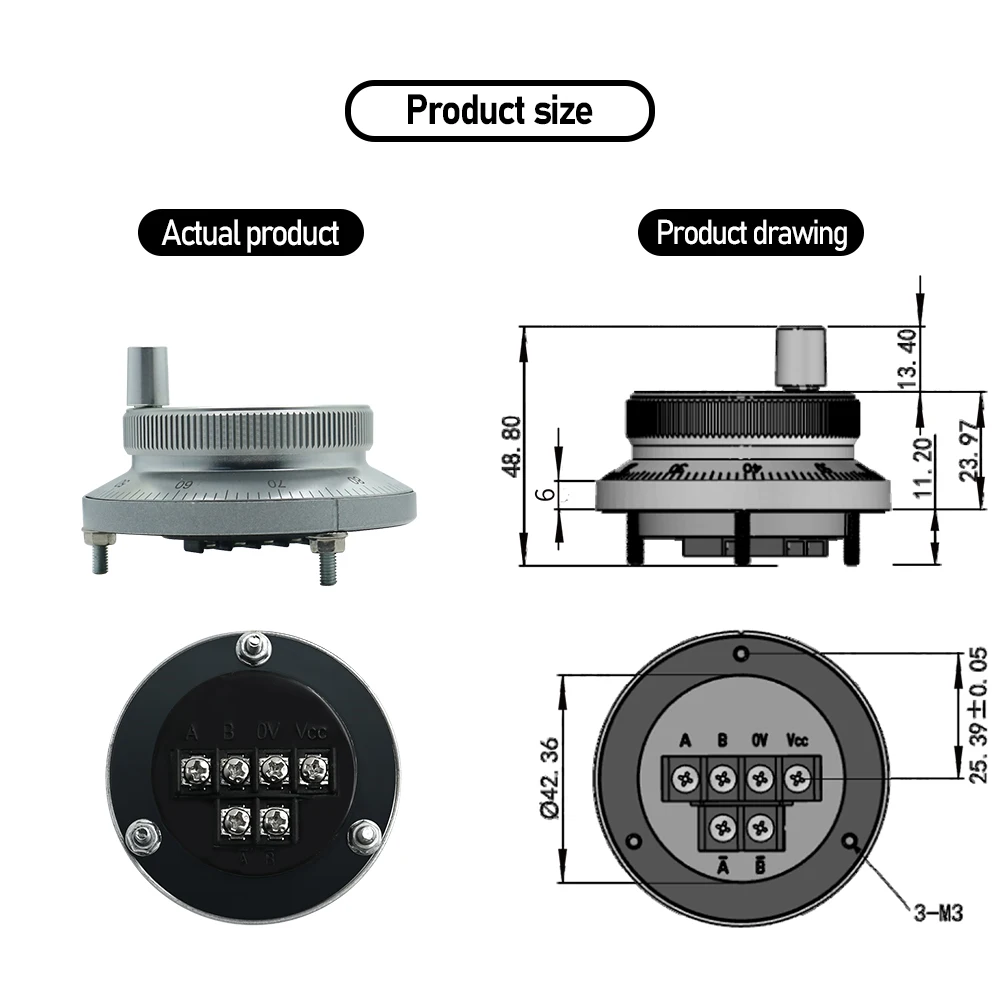 HLTNC CNC Pulser عقارب 5 فولت-24 فولت 60 مللي متر 25 100PPR دليل مولد نبضات اليد عجلة آلة الروتاري التشفير الإلكترونية 4 دبابيس 6 دبابيس