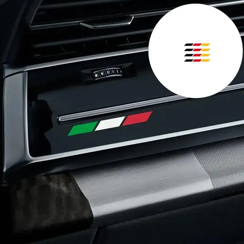 Flexible PVC Vehicle Surfaces Protect Decals Italian French German Triple Color Theme Scratch Hiding Automotive Stickers D7YA