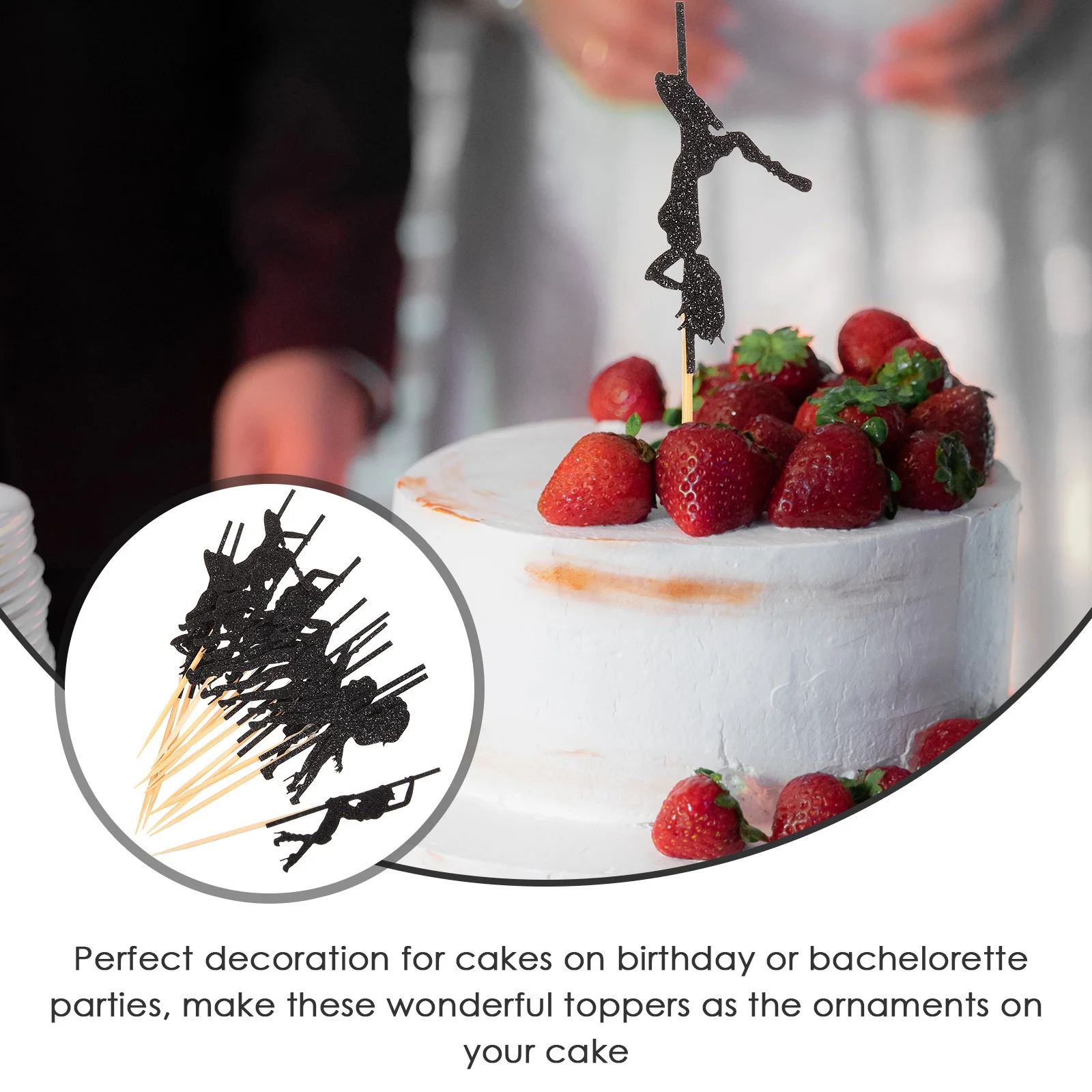 

24Pcs Bachelorette Party Cake Ornaments Decorative Props Unique Cake Decors Dessert Inserts Cupcake Ornaments Cupcake Inserts