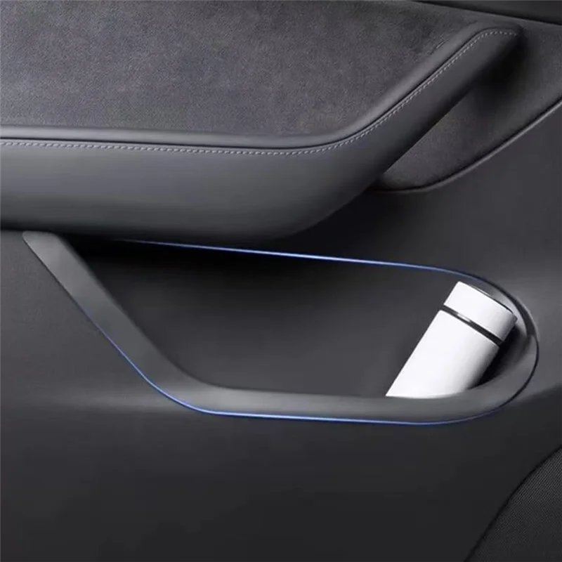 Für Tesla Model Y Juniper 2025+ Türseiten-Aufbewahrungsbox Vollständig Abgedecktes Türseiten-Aufbewahrungsfach TPE Vordere und Hintere Türseiten-Aufbewahrungsboxen