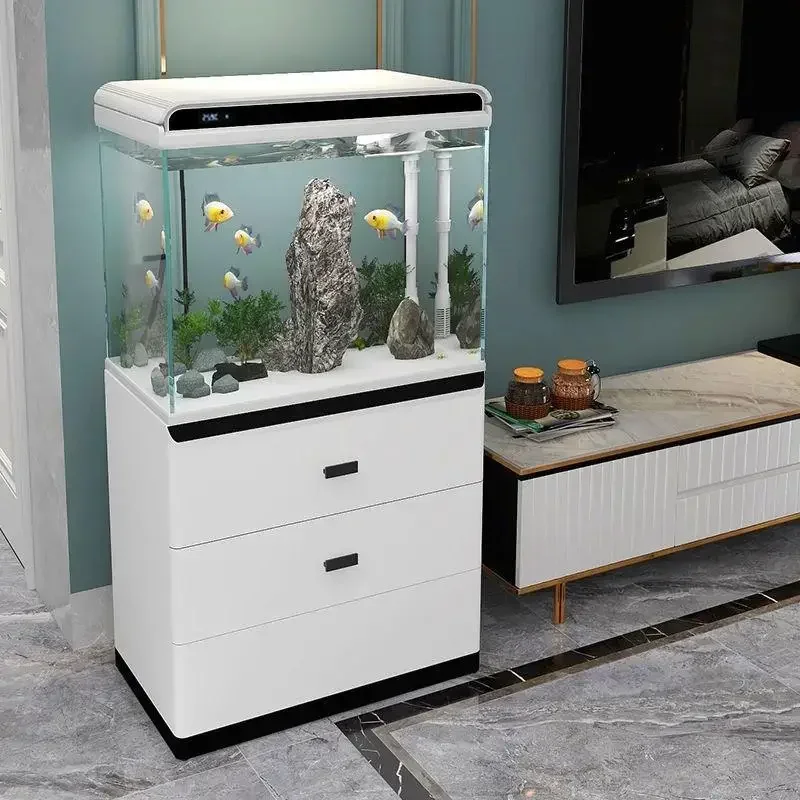 

Micro Ecological Fish Tank Living Room Small Integrated Change Water Sofa Edge with Cabinet Floor Office Company New