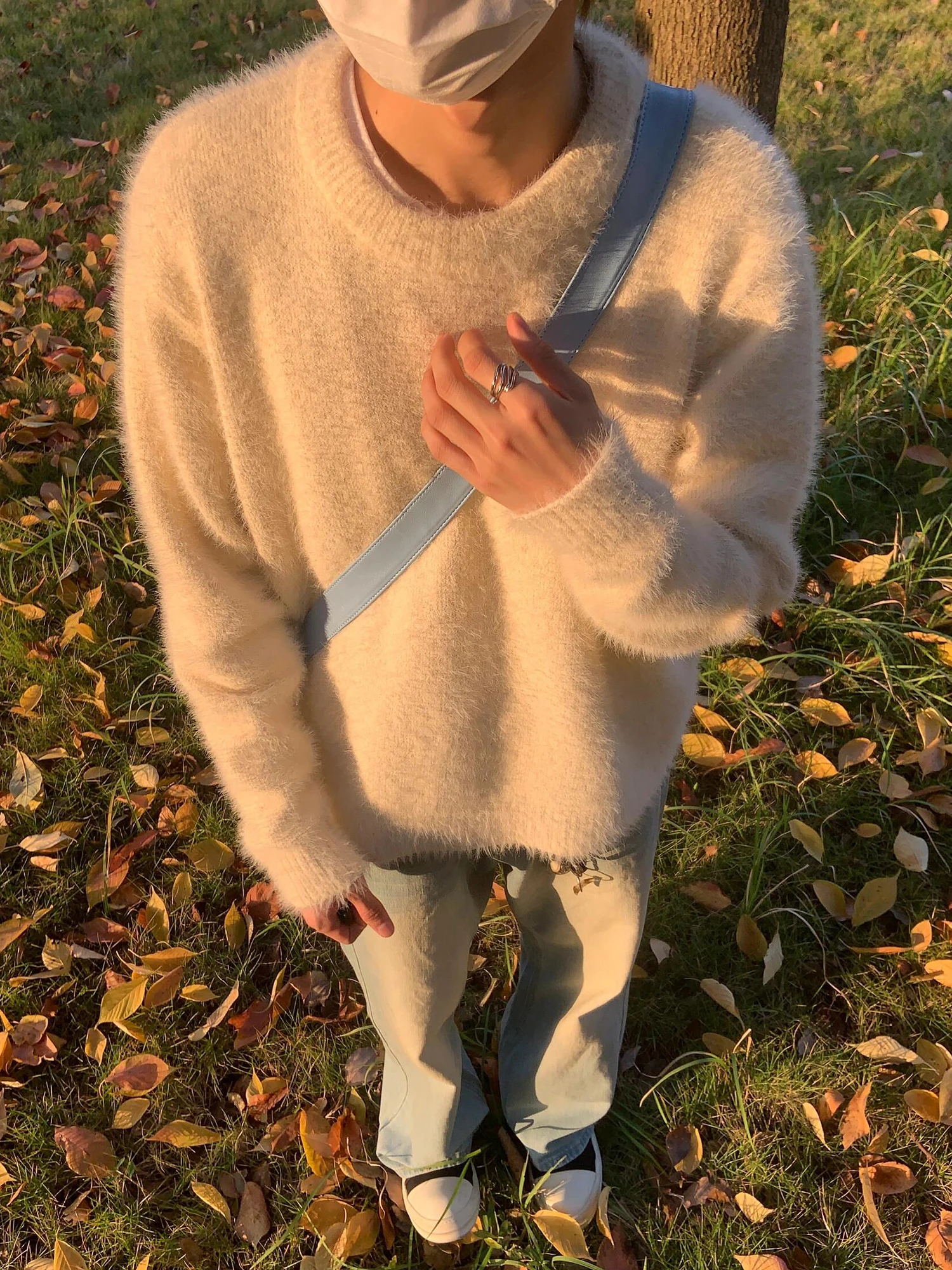 

Американский ретро-свитер свободного кроя с круглым вырезом, вязаный, с искусственным мехом, для мужчин и женщин, повседневный, модный, осенний, парный