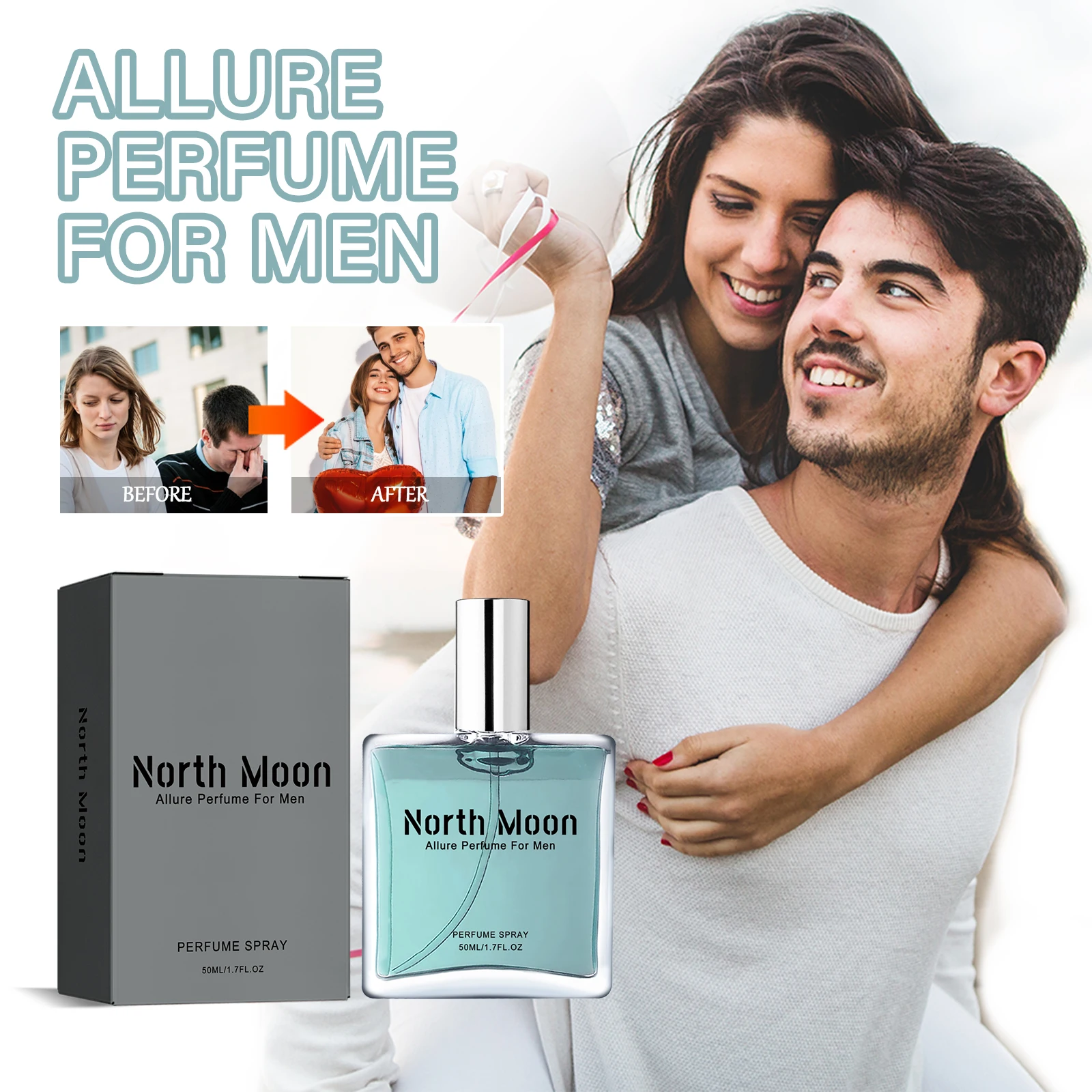 North Moon Men's Charm Perfume Men Release Charm Natural Fresh Lasting Light Fragrance Niche Perfume