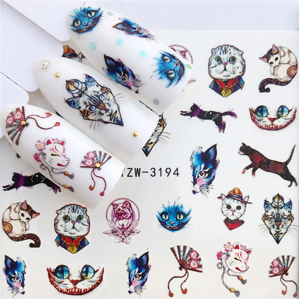 Nail Stickers Owl Maple Leaf Nail Watermark Sticker For Nails DIY Water Transfer Sticker For Manicure Sticker Nails Supplies