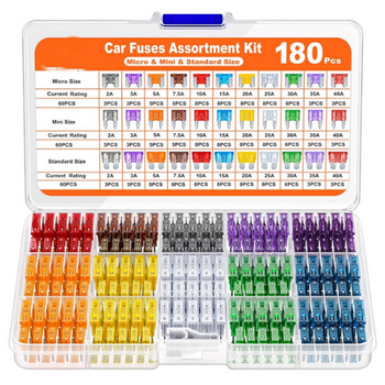 180Pcs Car Fuses Assorted Kit, 60 Mini Blade Car Fuse +60 Standard Fuse Automotive +60 Micro Fuse + Fuse Puller 180Pcs Car Fuses Assorted Kit, 60 Mini Blade Car Fuse +60 Standard Fuse Automotive +60 Micro Fuse + Fuse Puller