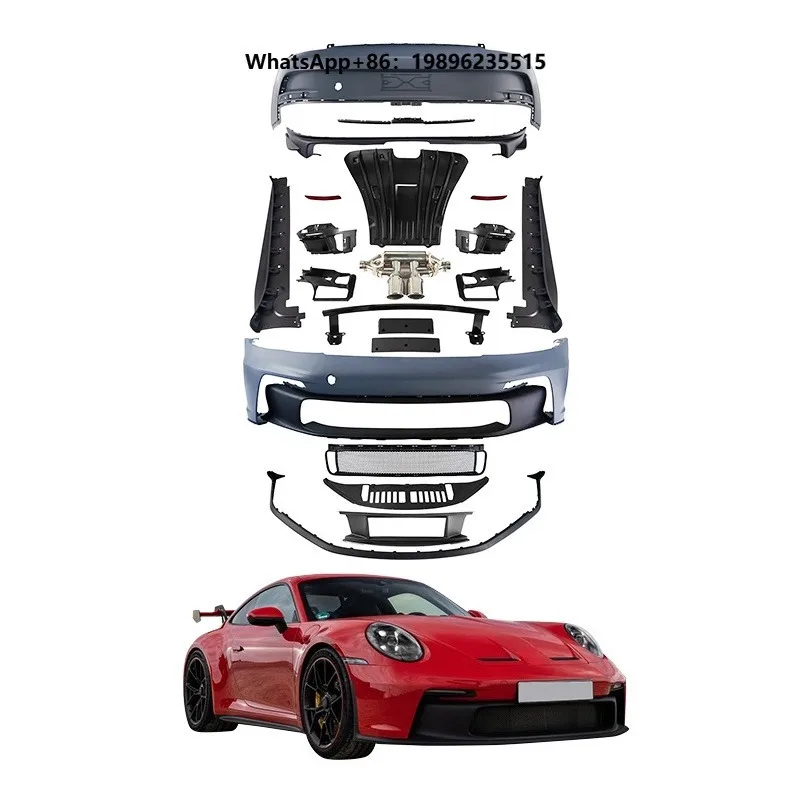 2020-2024 Front Bumper Assembly Body Kit with Fog Light Cut-Outs Molded Car Grille