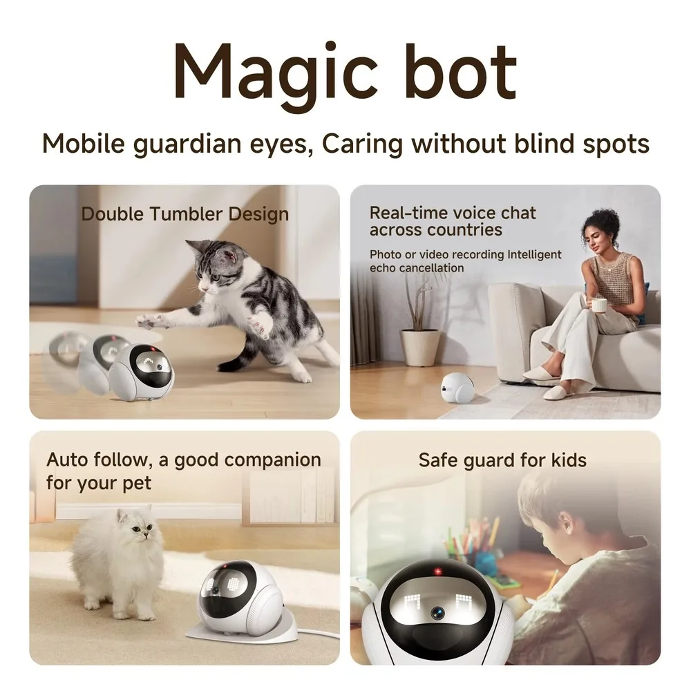 ODM Original Design S1 Robot HD TUYA APP Remote Control Pet Cam Security WiFi Bluetooth Interactive Cat Dog Play Home