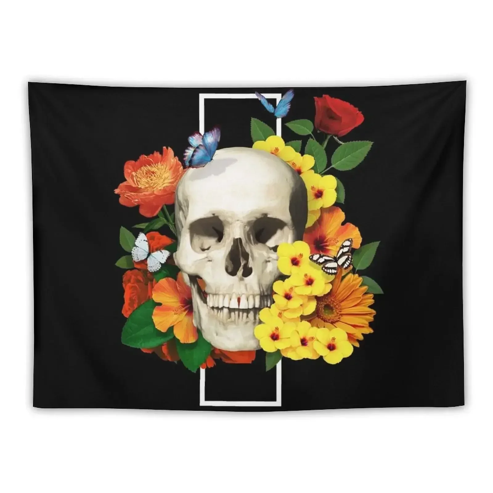 

Whimsical Vibrant Flowery Skull Tapestry Wall Deco Decoration For Rooms Home Decorating Room Decoration Accessories Tapestry