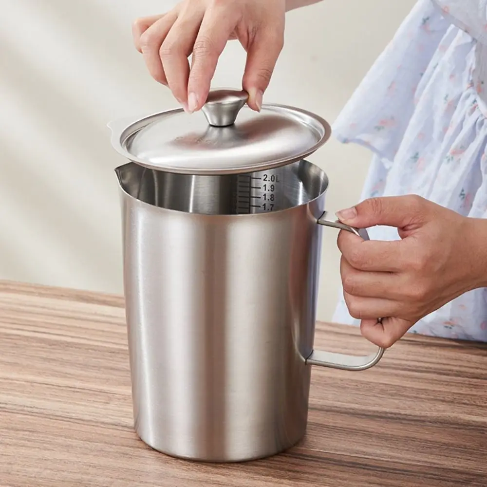 304 Stainless Steel Measuring Cups Inner Scale Design with Lid Liquid Latte Art Cup Thickened Large Capacity Espresso Mugs