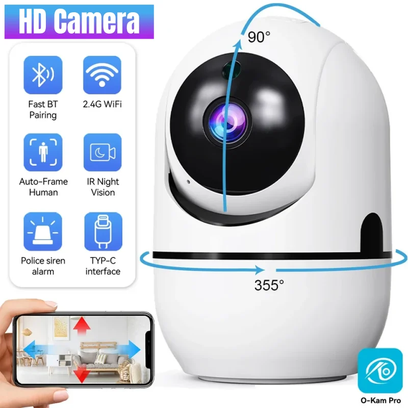 4K Mini Camera Smart Home Auto Tracking 1080P Wifi IP Camera Full Night Vision Network Wireless CCTV Video Baby Security Camera