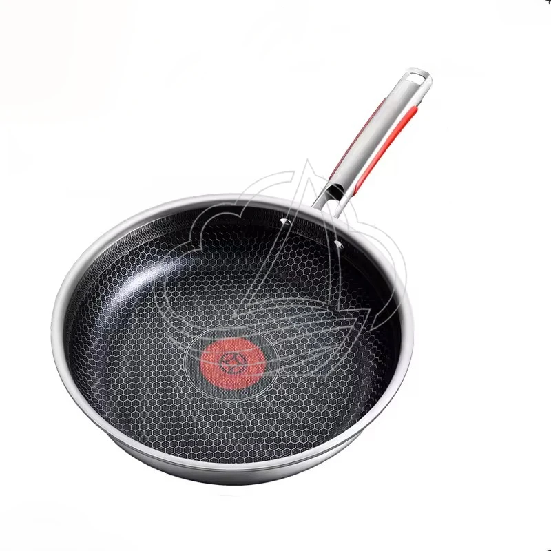 

Stainless Steel Honeycomb Non-Stick Skillet Frying Pan For Gas Stove And Induction Cooker Kitchen Cookware