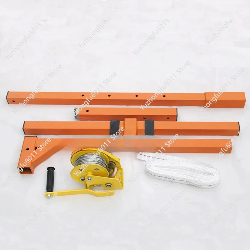 Self-Locking Folding Crane Manual Winch Assembly Tool Installation Stainless Steel Air Conditioning Lifting Tools