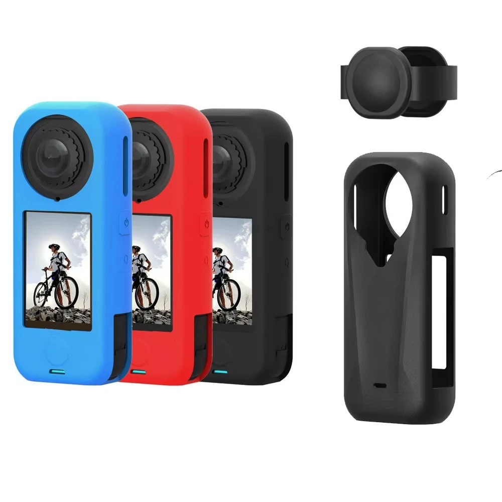 

Soft Silicone Protective Cover Anti-Drop Full Housing Case Skin with Lens Cap for Insta360 X4 Air