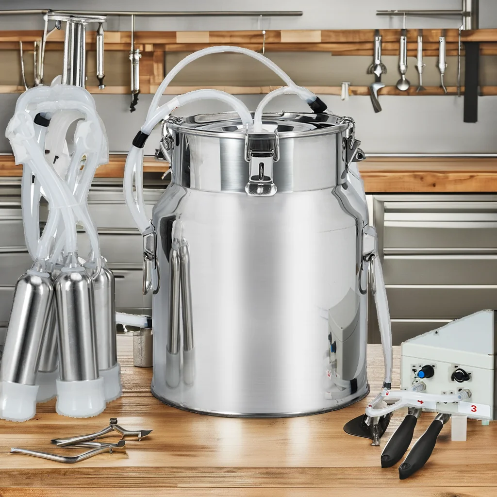 New Portable 5L Stainless Steel Manual Cow & Goat Milking Machine For Sheep/Cow Milk