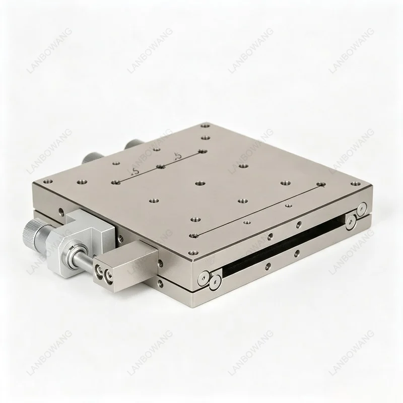 X-axis Stainless Steel Linear Moving Platform LBX100-LR, Manual High Precision Fine Tuning Optical Sliding Table
