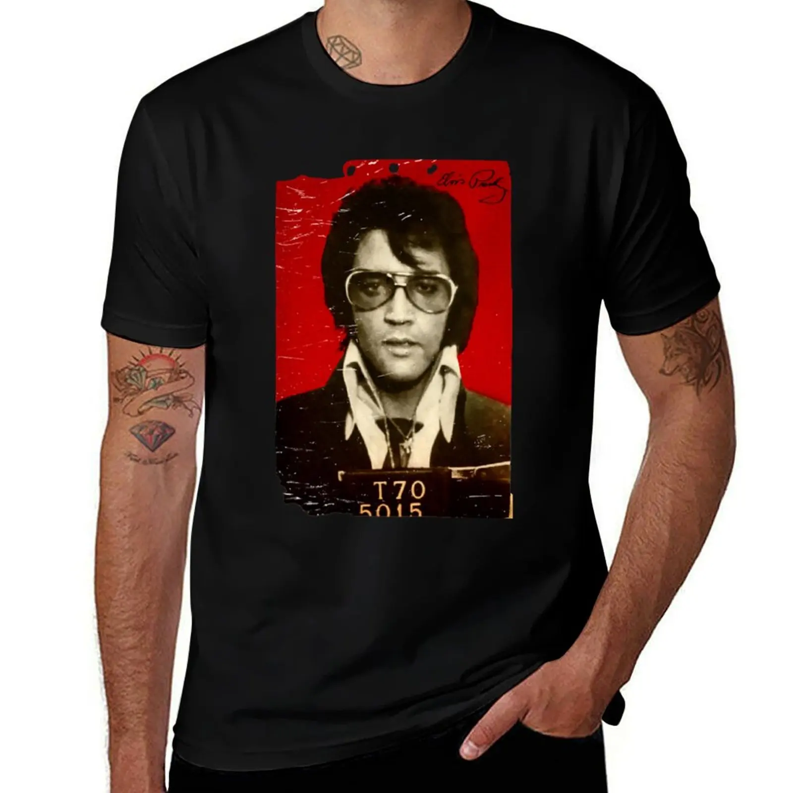 

The King's Arrest Mugshot T-Shirt graphic shirts vintage t shirts anime clothes t shirts for men cotton