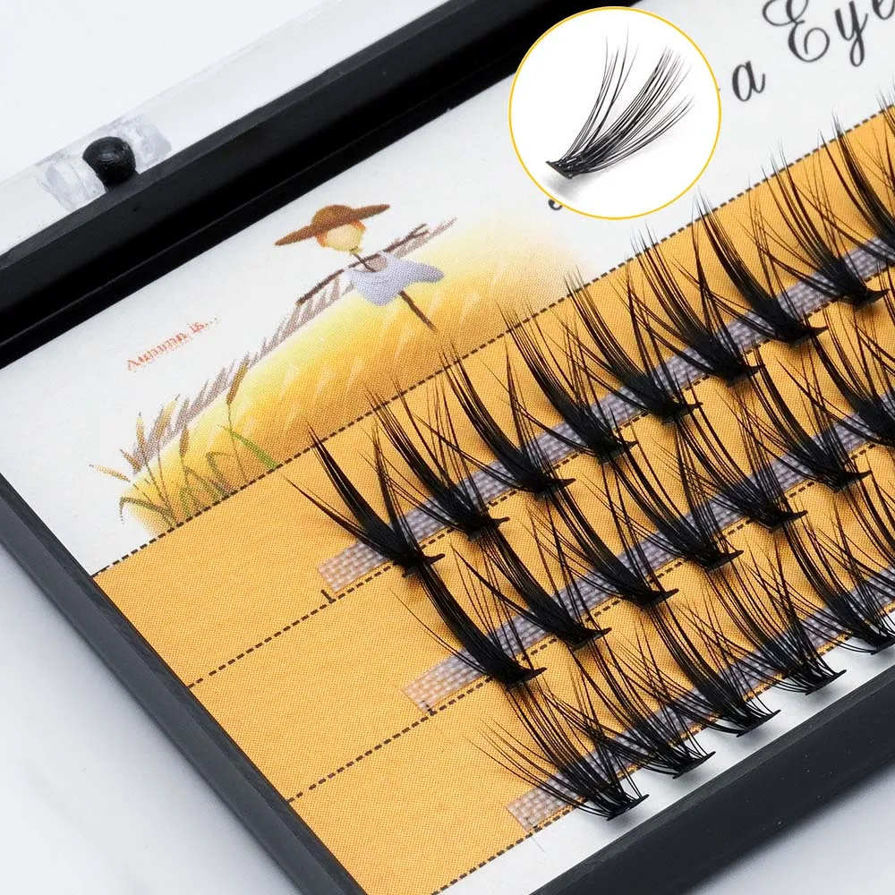 1 box of 60 bundles false eyelashes, 20D/30D natural Clusters Eyelash Extensions ，3D Russian Volume Individual eyelashes Cilia