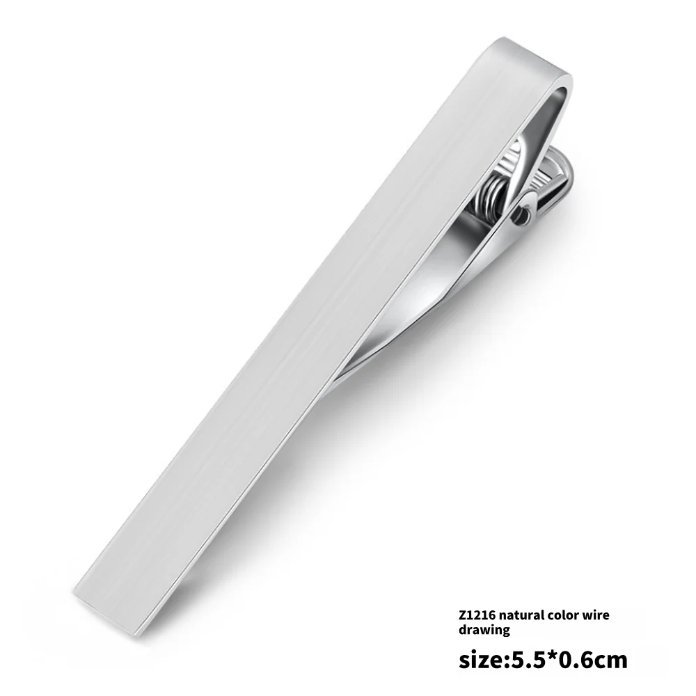 KJH Tie Clips for Men's Metal Necktie Bar Dress Shirts Tie Pin for Wedding Ceremony Metal Silver Color Tie Clip Man Accessories